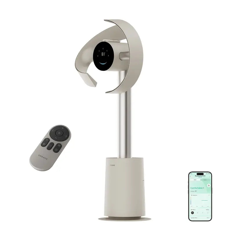 Bladeless Tower Fan – 270° Whole-Room Cooling with 10 Speeds & Smart Modes