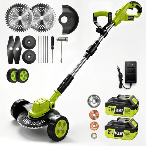 Cordless Lawn Mower – 3-in-1 Grass Trimmer & Edger with Dual Batteries