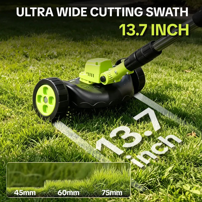 Cordless Lawn Mower – 3-in-1 Grass Trimmer & Edger with Dual Batteries