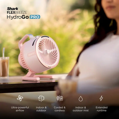 Portable Misting Fan with Rechargeable Battery, Water Tank Cooling, 70FT Airflow Range & Cordless Outdoor Design