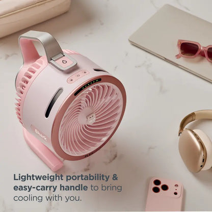 Portable Misting Fan with Rechargeable Battery, Water Tank Cooling, 70FT Airflow Range & Cordless Outdoor Design