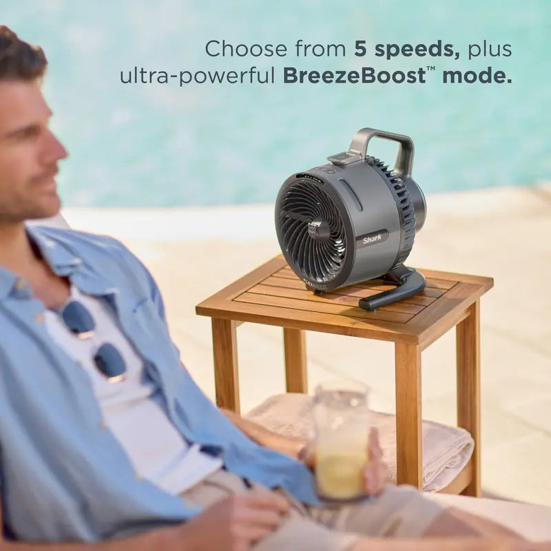 Portable Misting Fan with Rechargeable Battery, Water Tank Cooling, 70FT Airflow Range & Cordless Outdoor Design