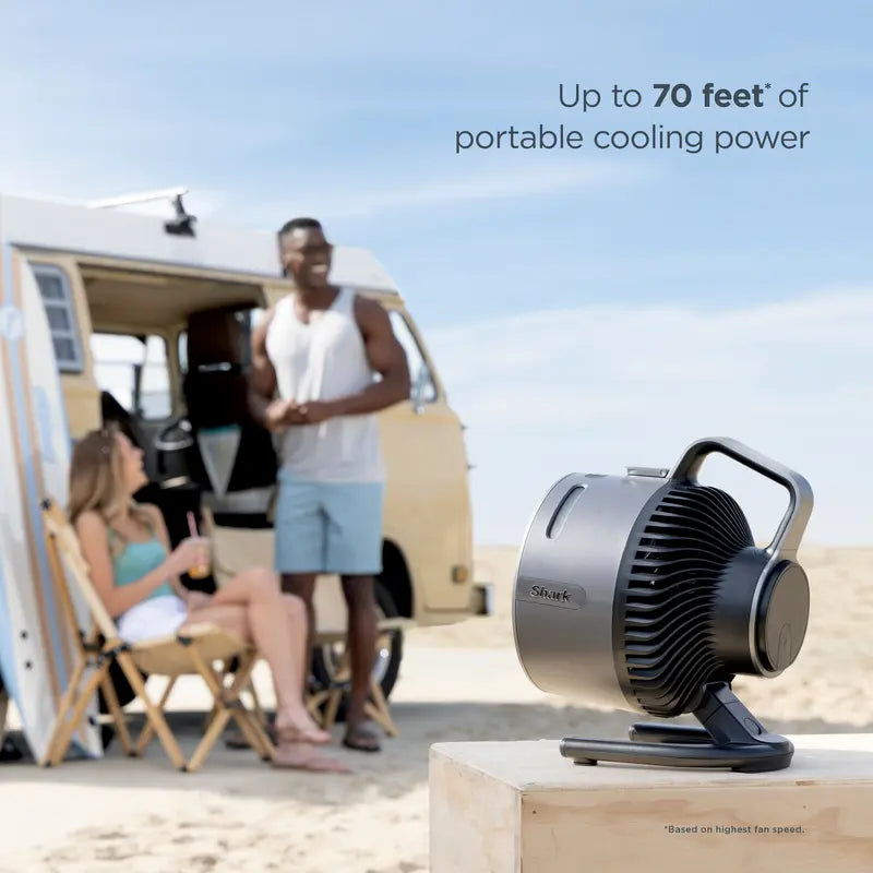 Portable Misting Fan with Rechargeable Battery, Water Tank Cooling, 70FT Airflow Range & Cordless Outdoor Design