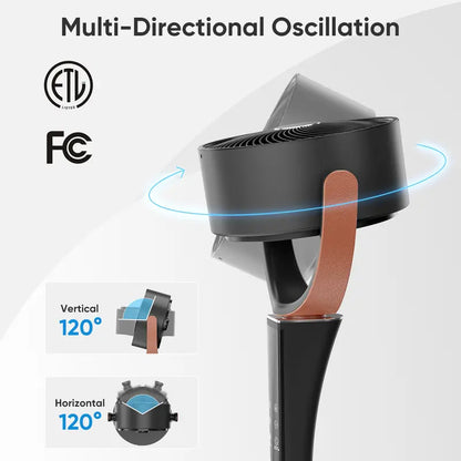 20dB Quiet Pedestal Fan – DC Motor, 15 Speeds, 5 Modes, Remote Control