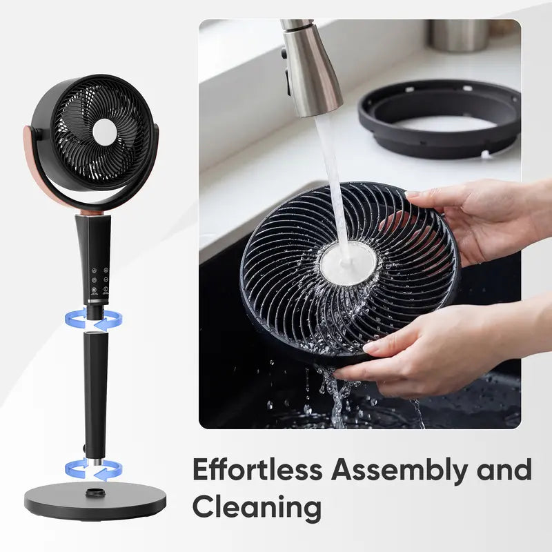 20dB Quiet Pedestal Fan – DC Motor, 15 Speeds, 5 Modes, Remote Control