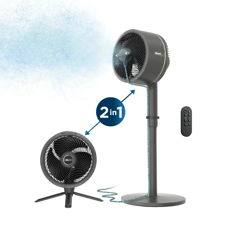 Portable Misting Fan with Rechargeable Battery, 24H Runtime, Powerful Airflow, Outdoor Cooling Fan with Hose Attachment & Adjustable Stand
