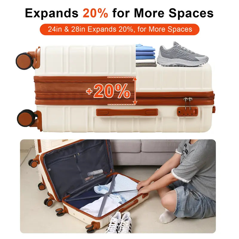 4-Piece Expandable Hardshell Luggage Set with TSA Lock & Smooth Spinner Wheels