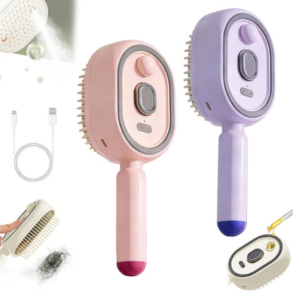 Electric Spray Air Cushion Massage Comb, 2026 Upgrade Enhanced Fog Coverage and Longer, Electric Steam Brushs for Hair, Rechargeable Steam Hair Straightener (Blue-Enhanced)