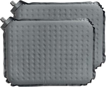 2-Pack Self-Inflating Seat Cushion, 16x13 inches Portable Foam Sit Pad with Adjustable Firmness for Airplane Travel, Long Flights, Stadium Bleachers, Hiking, Camping & Office Chairs - Gray