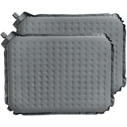 2-Pack Self-Inflating Seat Cushion, 16x13 inches Portable Foam Sit Pad with Adjustable Firmness for Airplane Travel, Long Flights, Stadium Bleachers, Hiking, Camping & Office Chairs - Gray