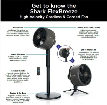 Portable Misting Fan with Rechargeable Battery, 24H Runtime, Powerful Airflow, Outdoor Cooling Fan with Hose Attachment & Adjustable Stand