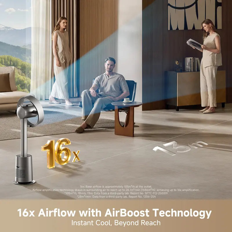 Bladeless Tower Fan – 270° Whole-Room Cooling with 10 Speeds & Smart Modes