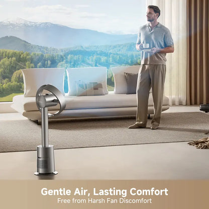 Bladeless Tower Fan – 270° Whole-Room Cooling with 10 Speeds & Smart Modes