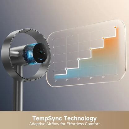Bladeless Tower Fan – 270° Whole-Room Cooling with 10 Speeds & Smart Modes