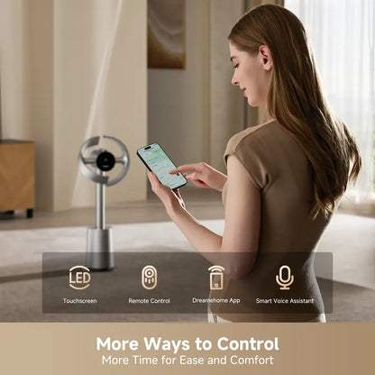 Bladeless Tower Fan – 270° Whole-Room Cooling with 10 Speeds & Smart Modes