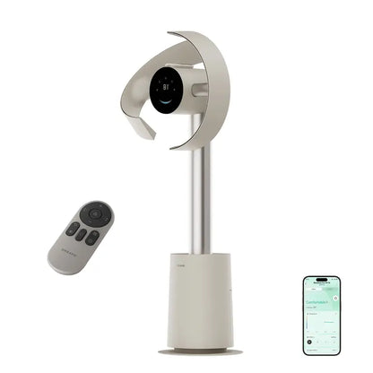Bladeless Tower Fan – 270° Whole-Room Cooling with 10 Speeds & Smart Modes