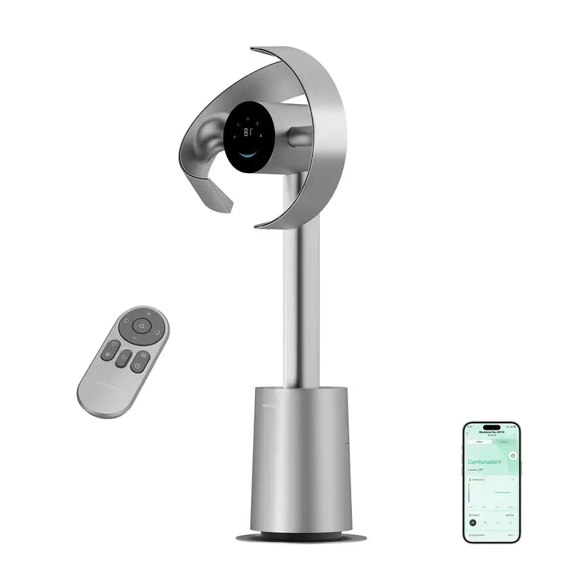 Bladeless Tower Fan – 270° Whole-Room Cooling with 10 Speeds & Smart Modes