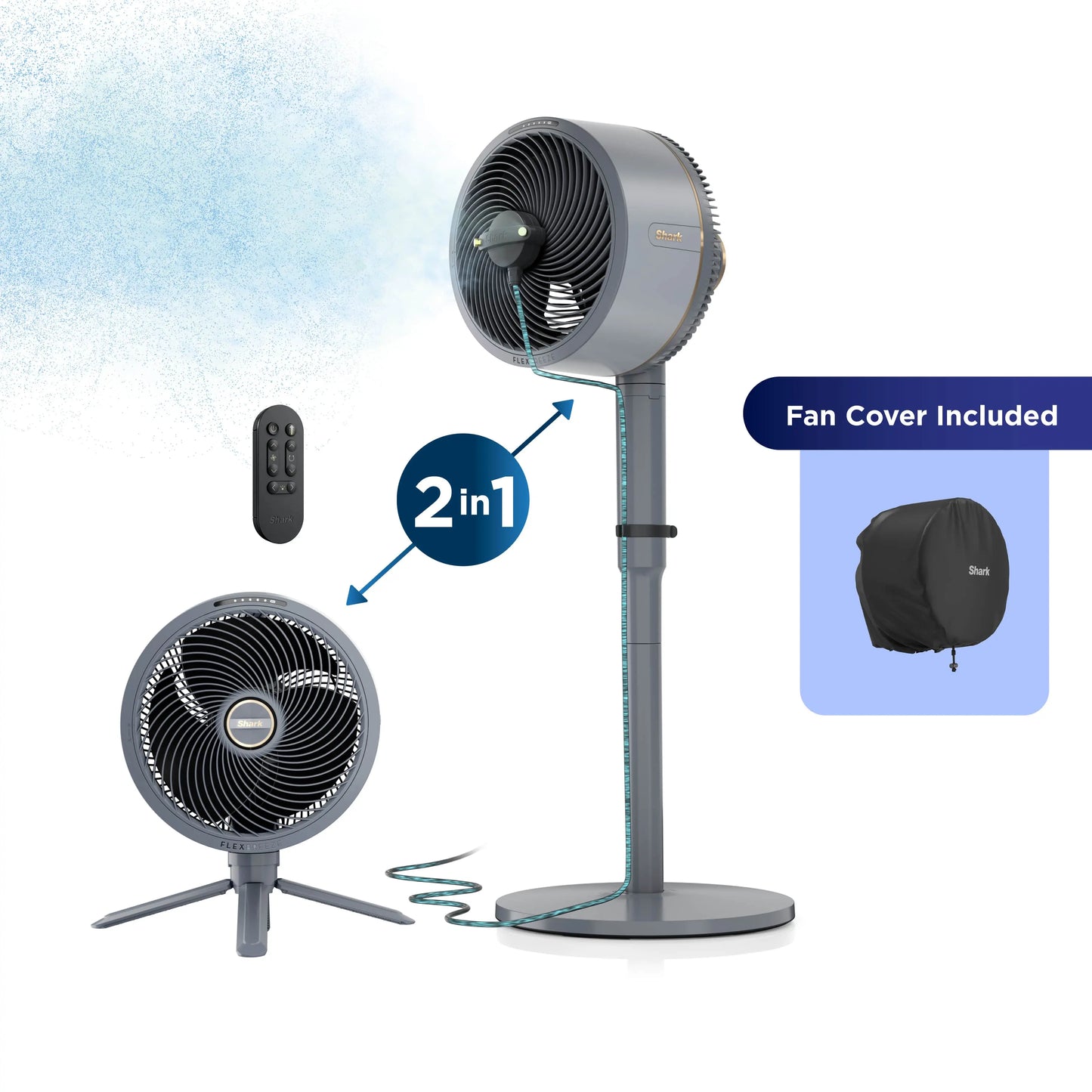 Portable Misting Fan with Rechargeable Battery, 24H Runtime, Powerful Airflow, Outdoor Cooling Fan with Hose Attachment & Adjustable Stand