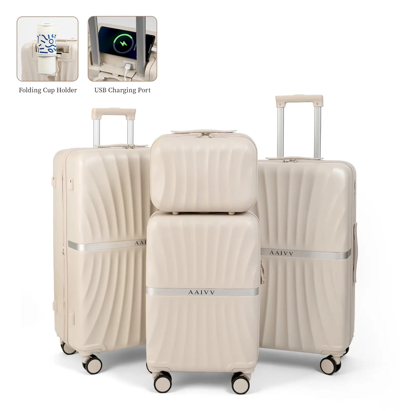 4-Piece Expandable Hardshell Luggage Set with TSA Lock & Smooth Spinner Wheels