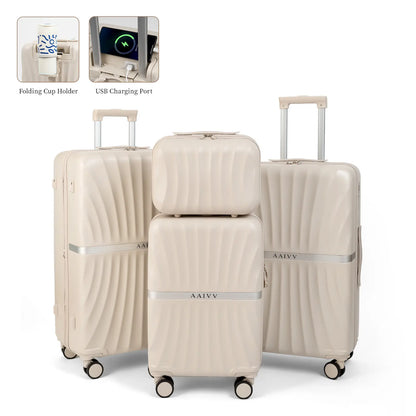 4-Piece Expandable Hardshell Luggage Set with TSA Lock & Smooth Spinner Wheels