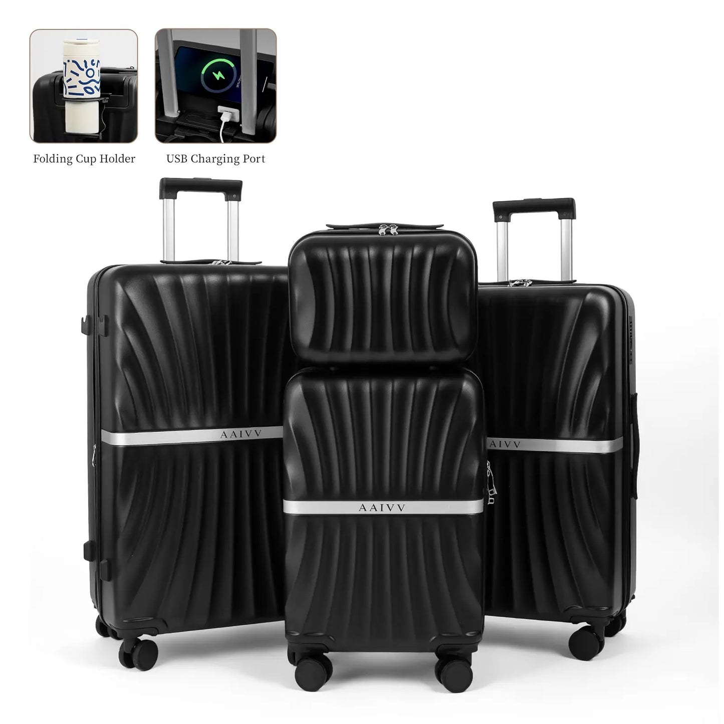 4-Piece Expandable Hardshell Luggage Set with TSA Lock & Smooth Spinner Wheels