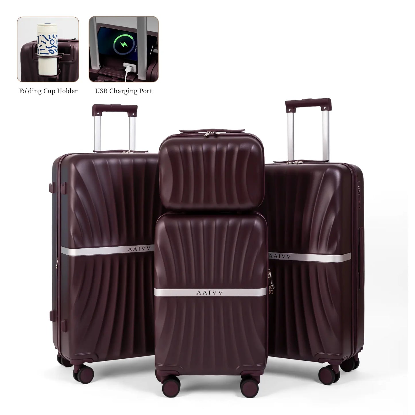 4-Piece Expandable Hardshell Luggage Set with TSA Lock & Smooth Spinner Wheels